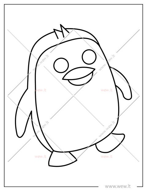 Adopt Me pingvinas spalvinti