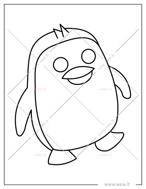 Adopt Me pingvinas spalvinti