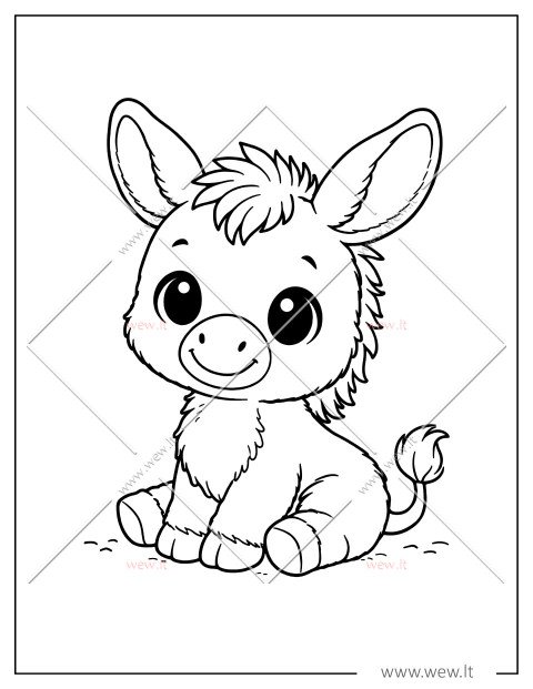 Mielas asiliukas: spalvinimo paveiksliukas vaikams