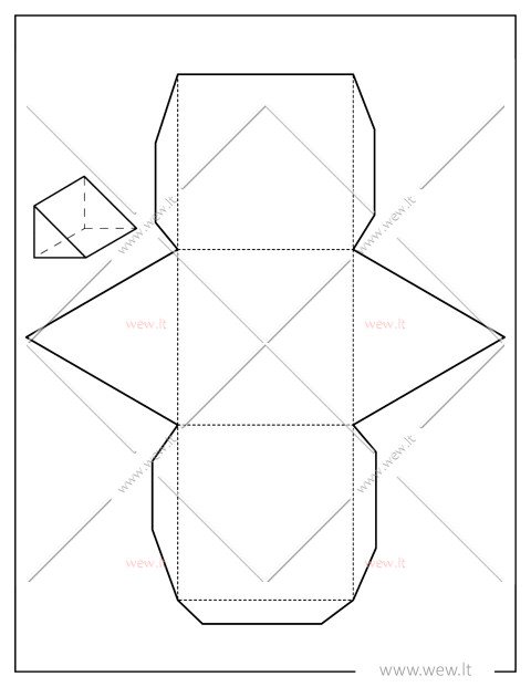 Trikampė prizmė – 3D popierinis modelis