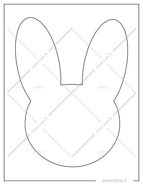 Zuikučio siluetas su stačiomis ausimis