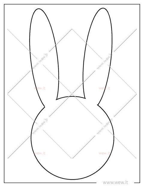 Smalsus pavasario zuikutis – trafaretas rankdarbiams