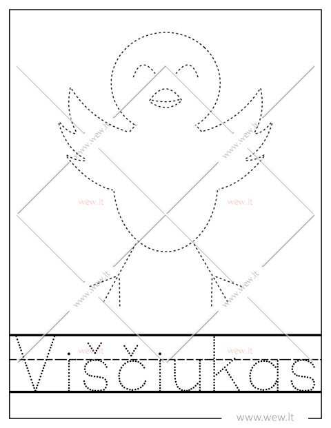 Velykų viščiukas: apvedžiojimo ir rašymo užduotis vaikams