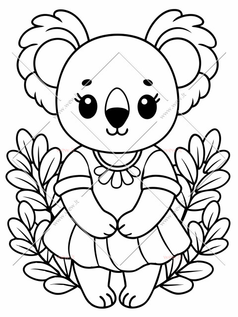 Koala apsirengusi drabužiais