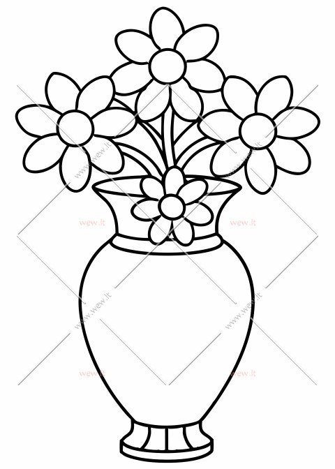 Keturios gėlės vazone