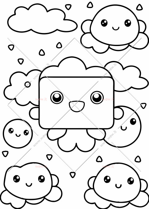 Kawaii debesys ikimokyklinio amžiaus vaikams