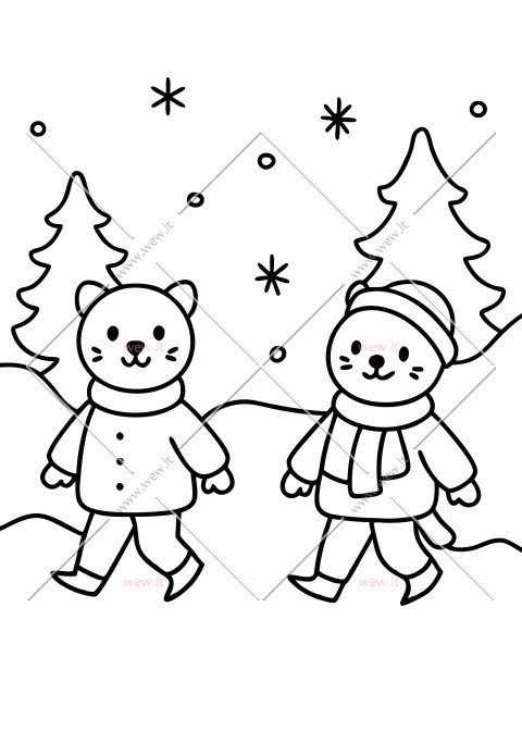 2 mieli gyvūnai draugai žiema