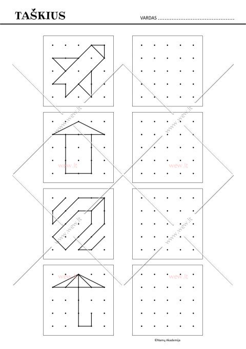 Sujunk taškus. Taškų paveikslėliai Nr.1