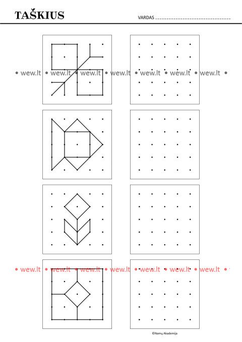 2Sujunk taškus. Taškų paveikslėliai Nr.2