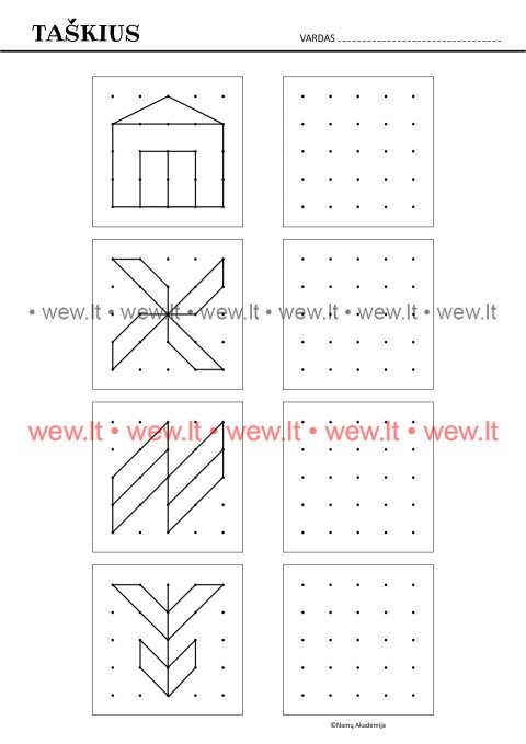 Sujunk taškus. Taškų paveikslėliai Nr.3