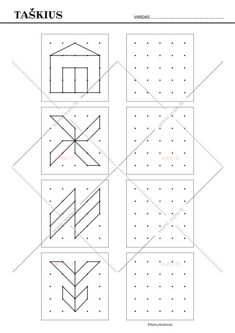 Sujunk taškus. Taškų paveikslėliai Nr.3