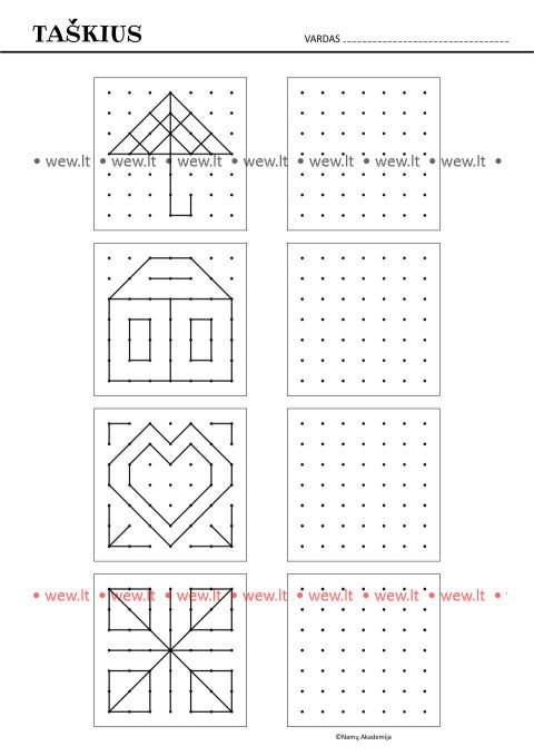Sujunk taškus. Taškų paveikslėliai Nr.4