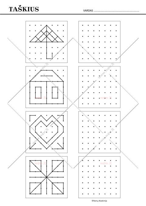 Sujunk taškus. Taškų paveikslėliai Nr.4