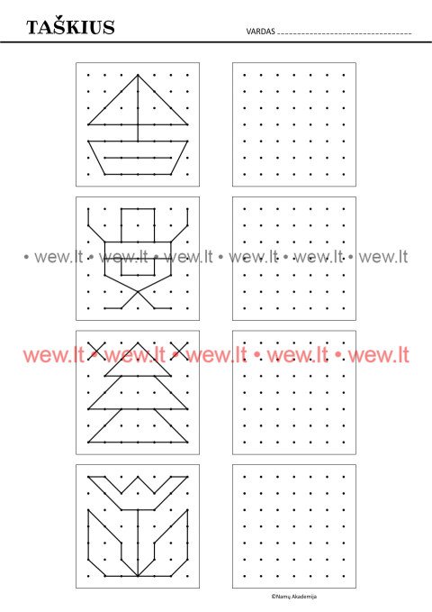 Sujunk taškus. Taškų paveikslėliai Nr.5