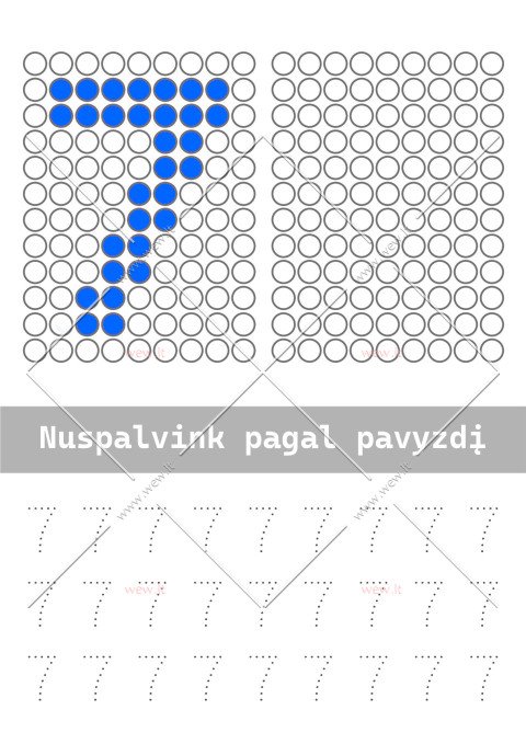 Spalvinimo ir rašymo užduotys - septyni