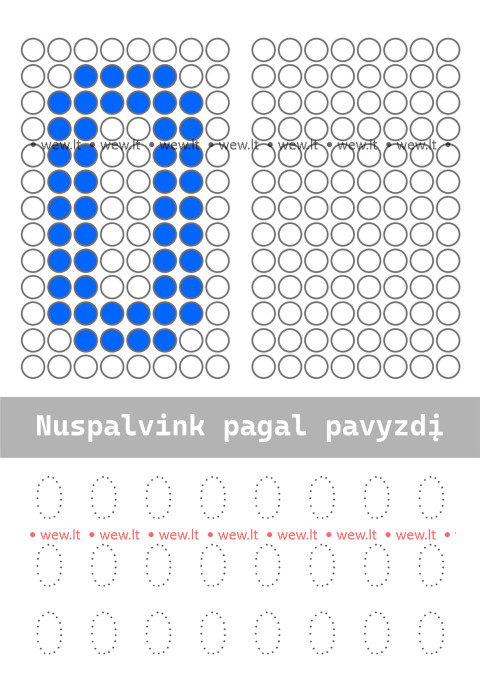 Spalvinimo ir rašymo užduotys - nulis