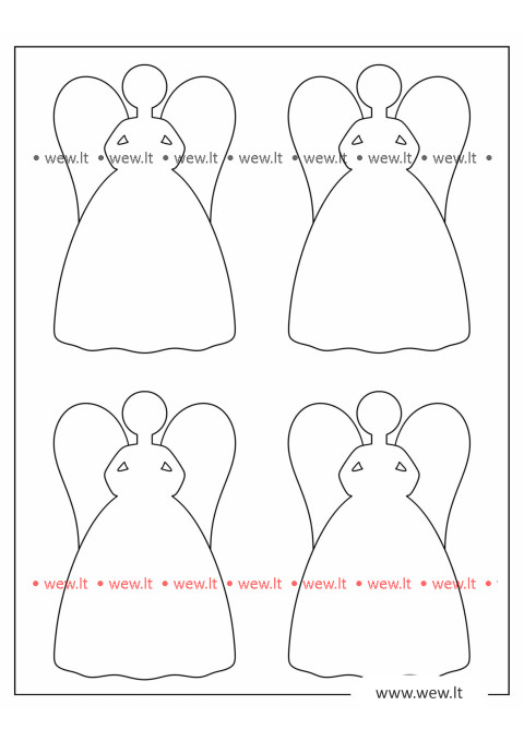 Keturi Kalėdiniai angelai iškirpti