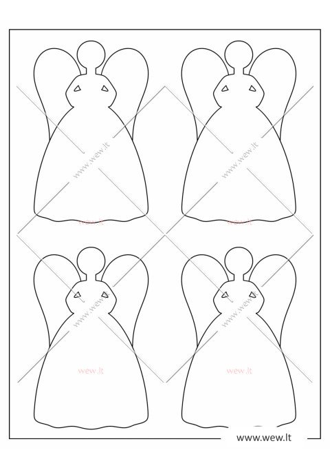 Keturi Kalėdiniai angelai iškirpti