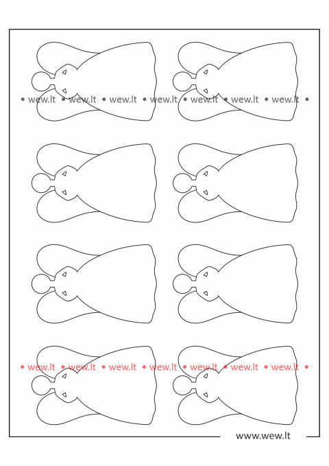 Aštuoni Kalėdiniai angelai iškirpti