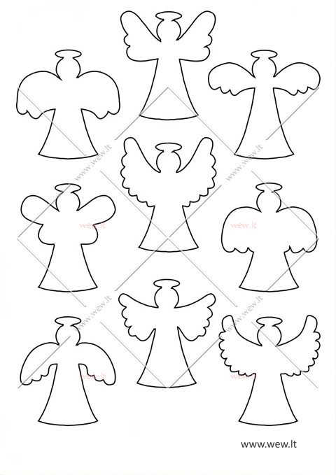 Kalėdiniai angeliukai iškirpti