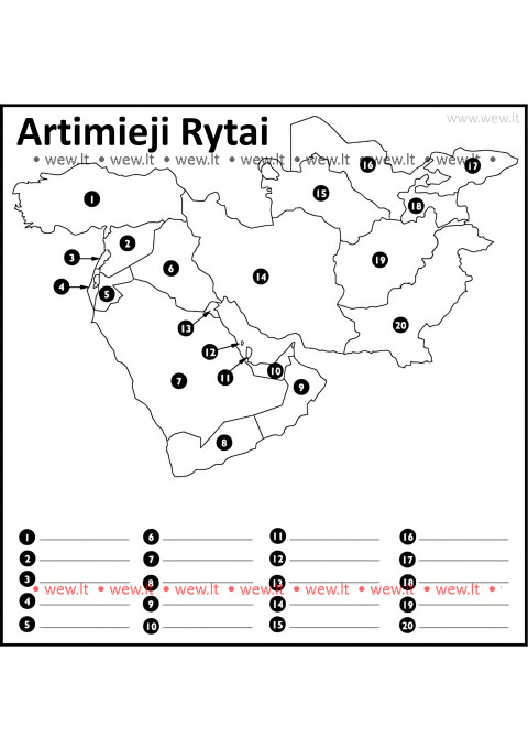 Geografinė užduotis: Artimųjų Rytų atpažinimas