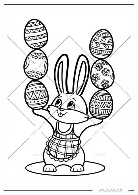 Žongliruojantis Velykų kiškis