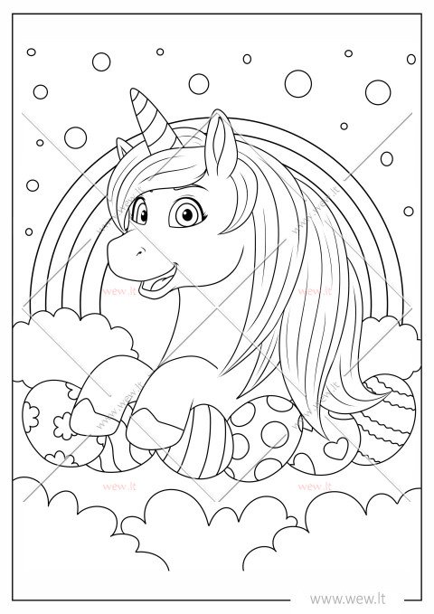 Velykinis vienaragis su margučiais