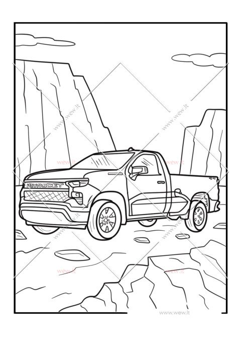 „Chevrolet Silverado“ pikapas spalvinti