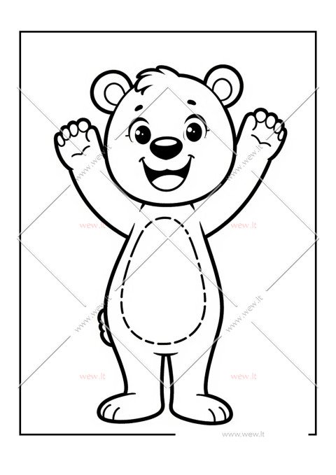 Mielas meškiukas spalvinti