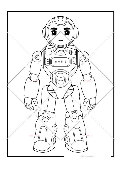 Draugiškas robotas spalvinti
