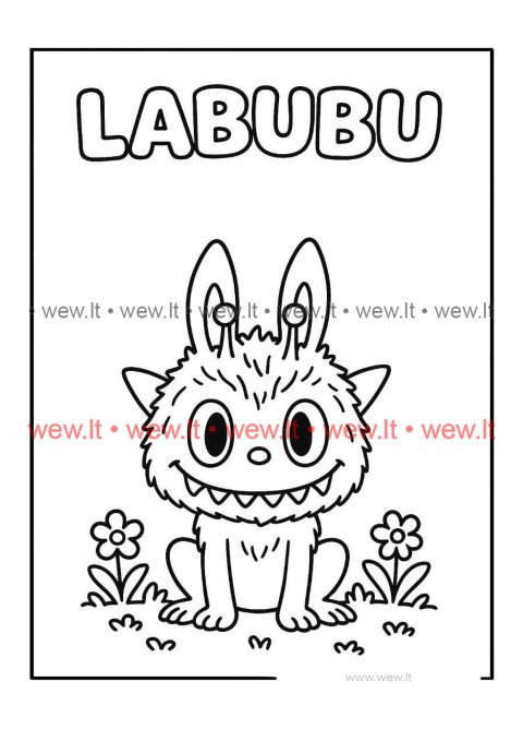 Linksmas Labubu spalvinti