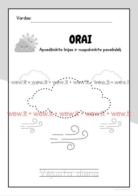 Orai - Užduotėlės vaikams | Vėjuota diena