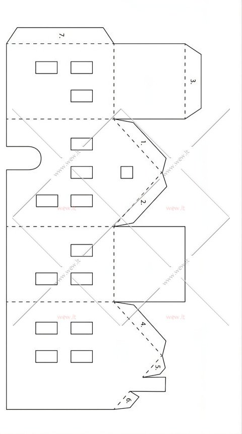 Popierinis namelis iškirpti