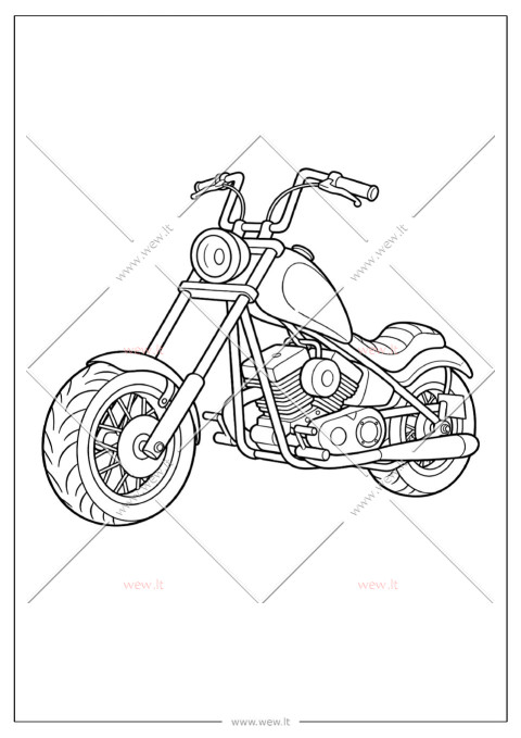 Klasikinis čioperis – motociklo spalvinimo lapas vaikams (PDF)