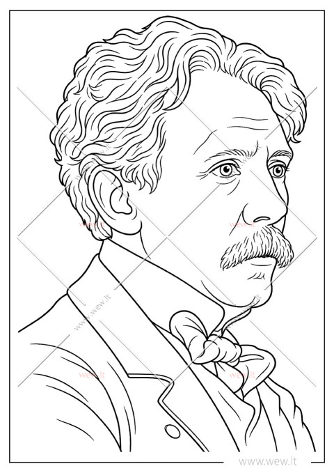 Mikalojus Konstantinas Čiurlionis – garsaus lietuvių menininko portretas spalvinimui (PDF)