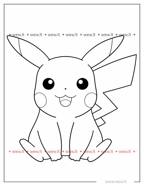 Pikachu lucu untuk mewarnai