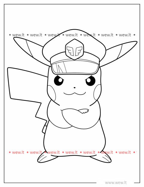 Pikachu dengan topi