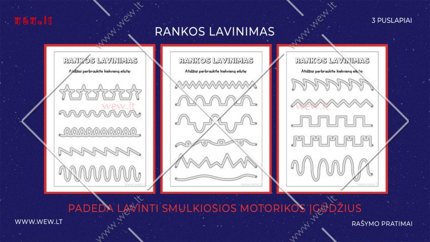 Rankos lavinimas. Užduotėlės spausdinimui