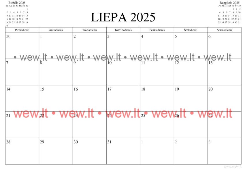 Kalendorius - 2025 Liepa