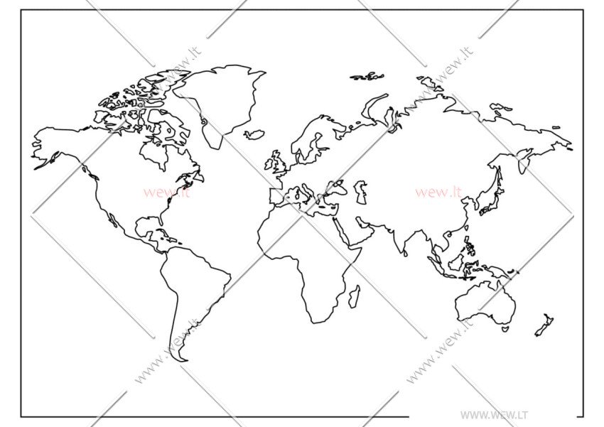 Pasaulio žemėlapis spalvinti