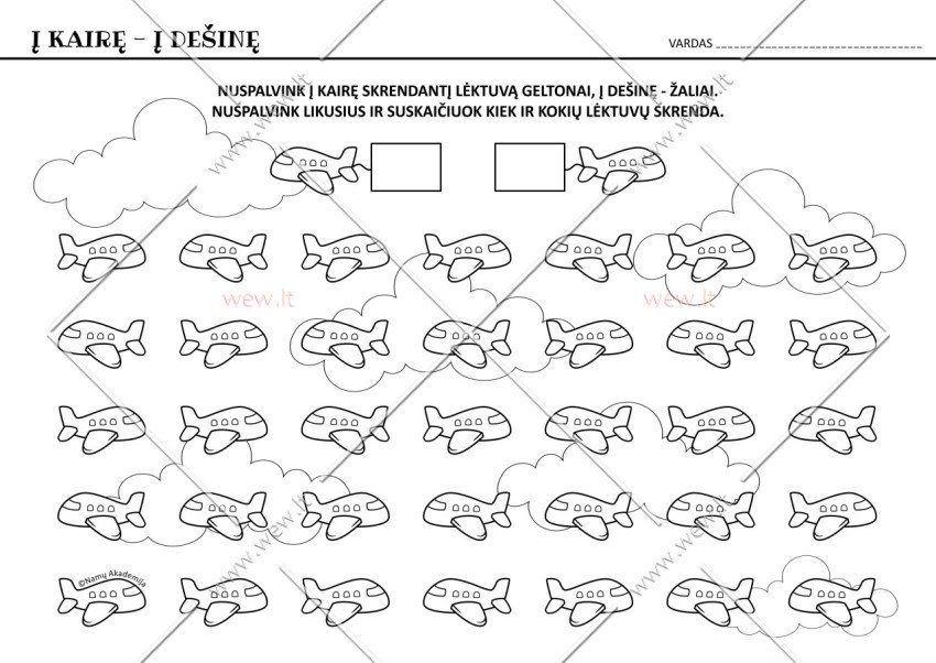Krypčių žaisimas - kairė-dešinė