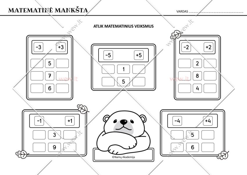 Meškiuko matematika Nr.1