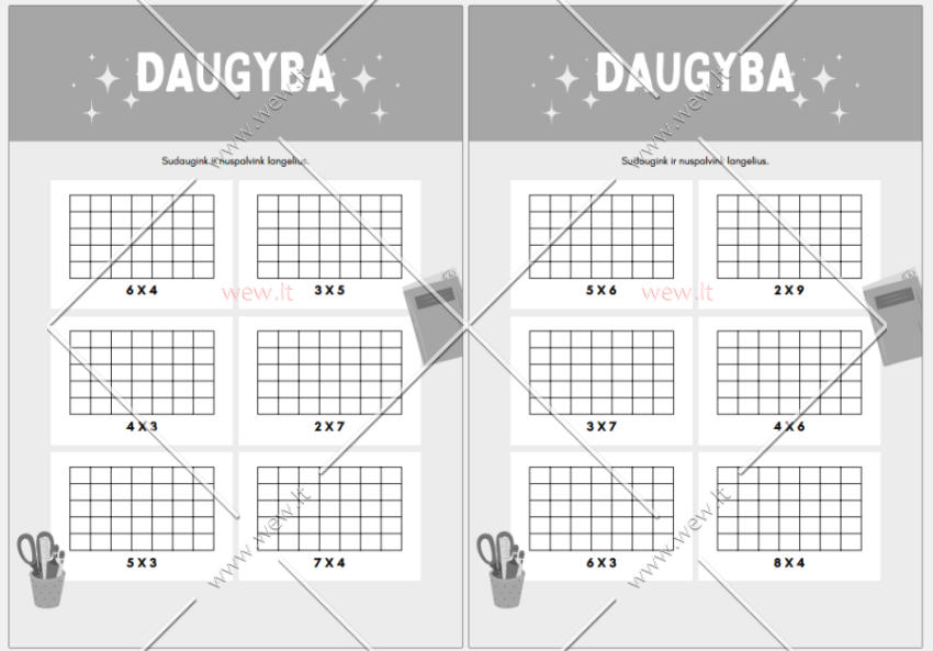 Metodinė priemonė: „Daugybos tinkleliai“