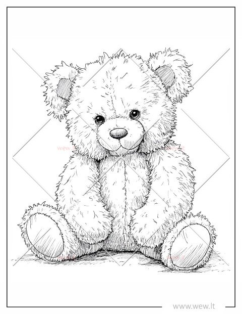 Didelis minkštas pliušinis meškiukas spalvinti