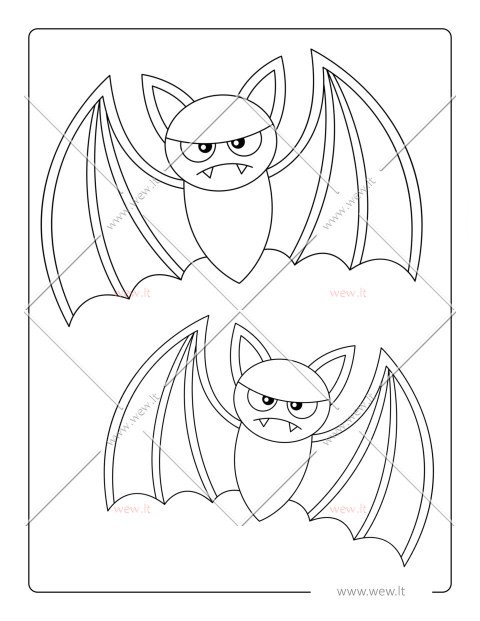 Du draugai šikšnosparniai spalvinimui