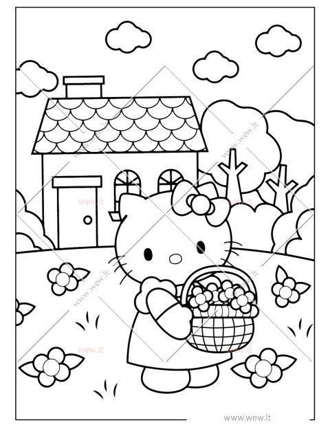 Hello Kitty renka gėles