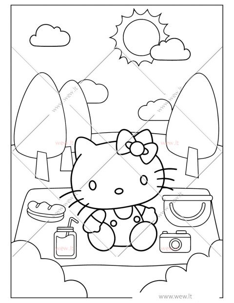 Poilsis gamtoje su Hello Kitty