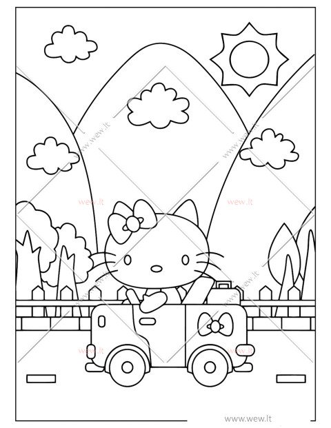 Hello Kitty ir jos automobilis