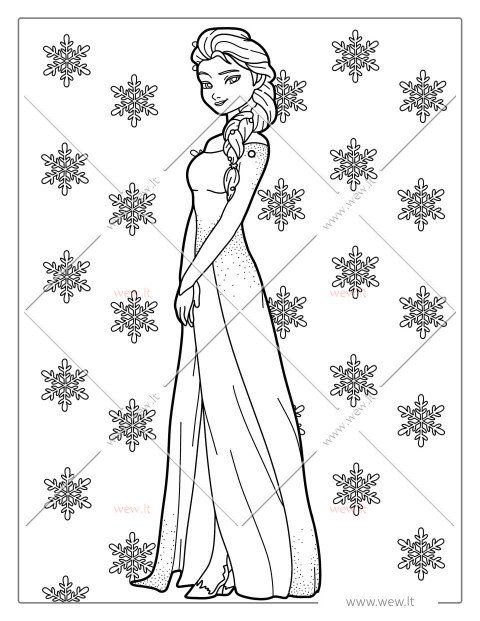 Elza spalvinti - sniego karalienė