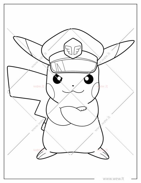 Pikachu su policininko uniforma